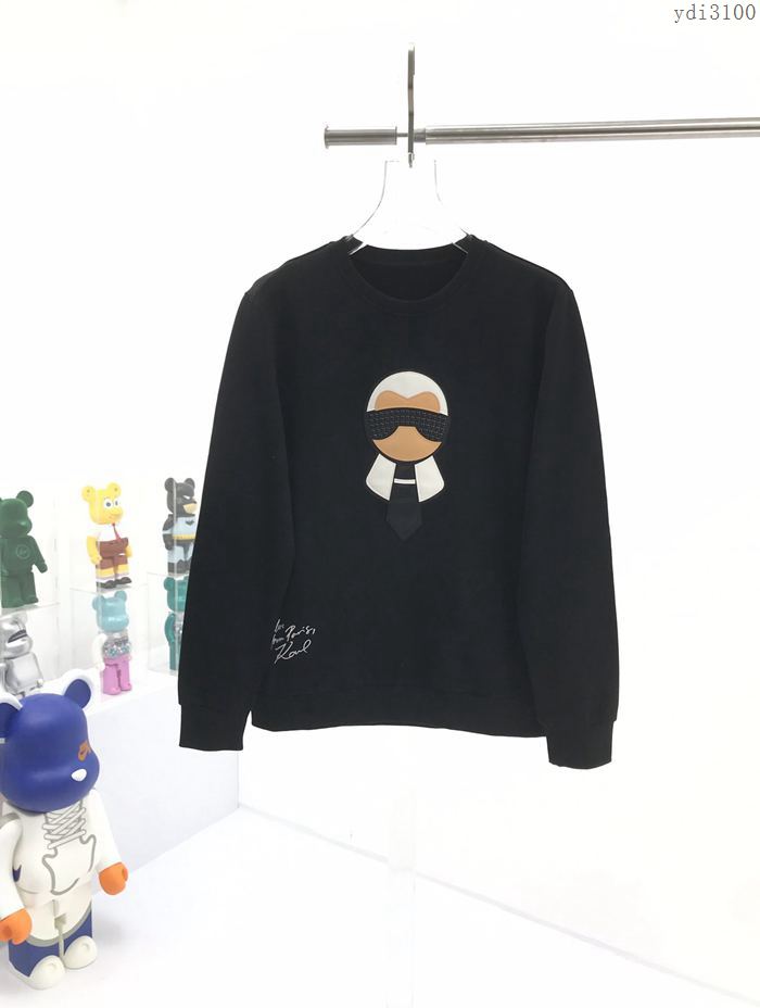 Fendi男裝 芬迪20年早秋新款老佛爺拼皮釘珠圓領衛衣 高版本  ydi3100