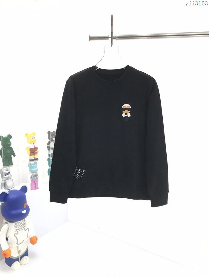 Fendi男裝 芬迪20年早秋新款老佛爺拼皮釘珠圓領衛衣 高版本  ydi3103