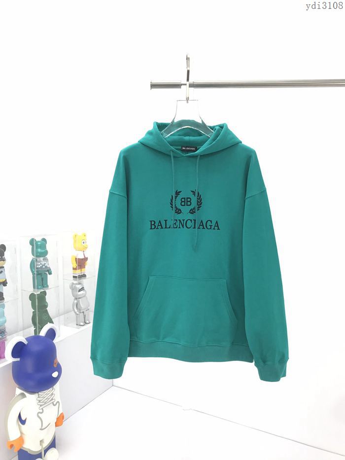 Balenciaga男裝 巴黎世家翡翠綠連帽衛衣 寬鬆版型純棉衛衣 男女同款  ydi3108