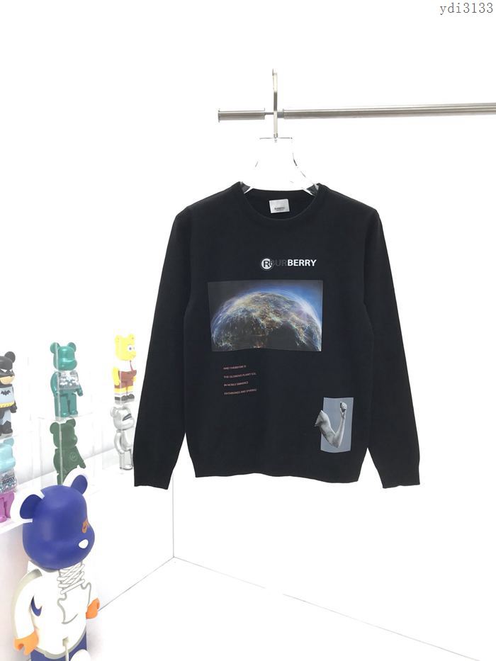 Burberry男裝 巴寶莉秋冬新款星球印花黑色毛衣 男女同款  ydi3133
