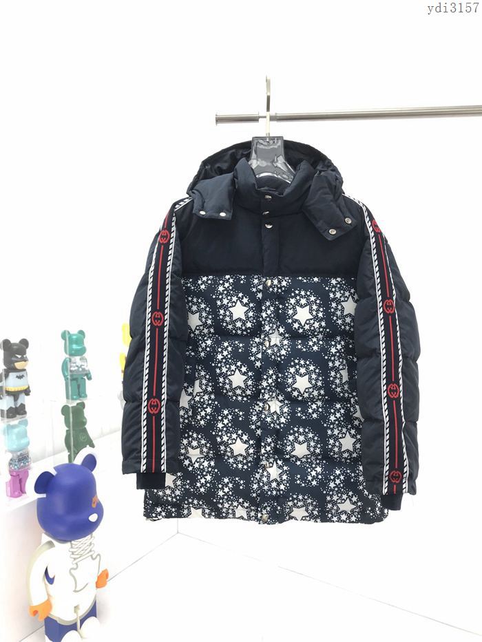 Gucci男裝 古奇2020最新爆款中長款星星印花羽絨服  ydi3157
