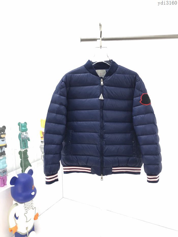 Moncler男裝 蒙口2020新款標誌LOGO印花羽絨服 Moncler男士秋冬藍色外套  ydi3160