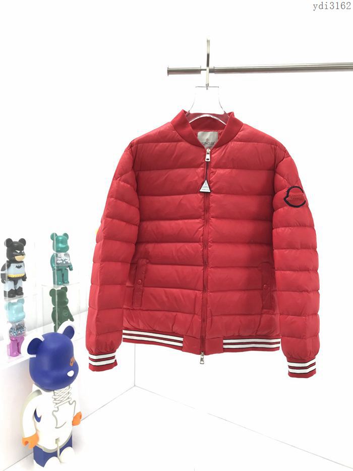 Moncler男裝 蒙口2020新款標誌LOGO印花羽絨服 Moncler男士秋冬紅色外套  ydi3162