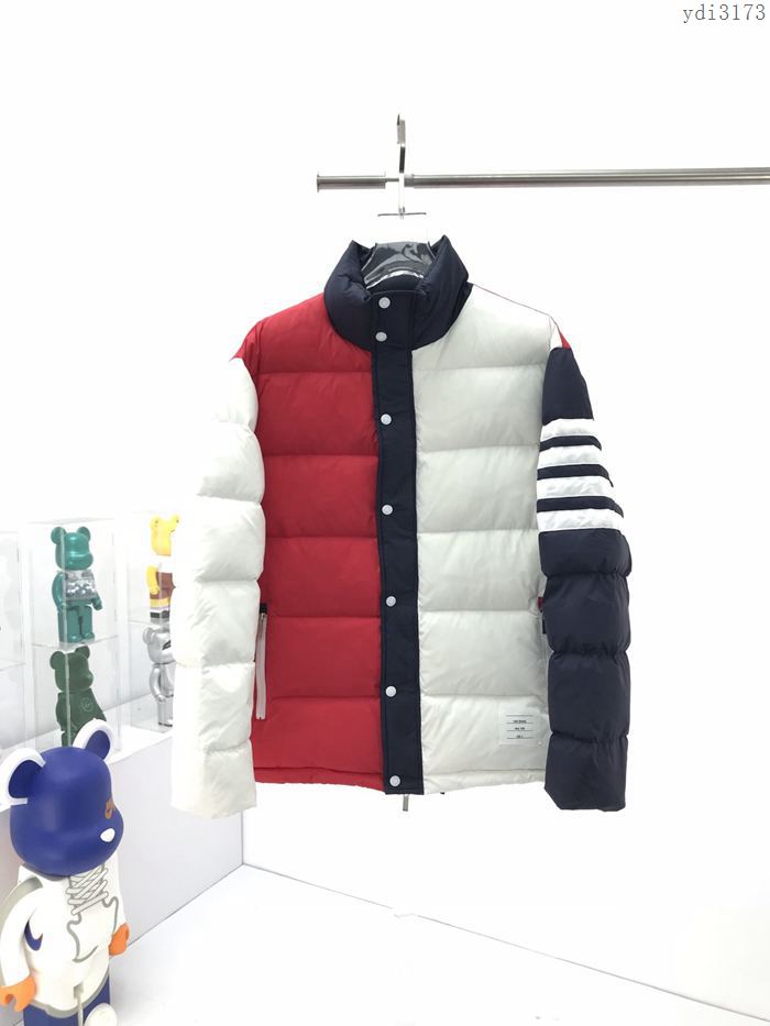 ThomBrowne男裝 吳亦凡同款羽絨服 湯姆布朗秋冬新款紅藍白拼色外套 男女同款  ydi3173