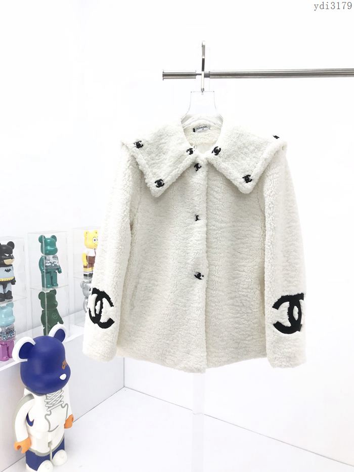 Chanel新款女裝 香奈兒雙Clogo羊羔毛外套  ydi3179