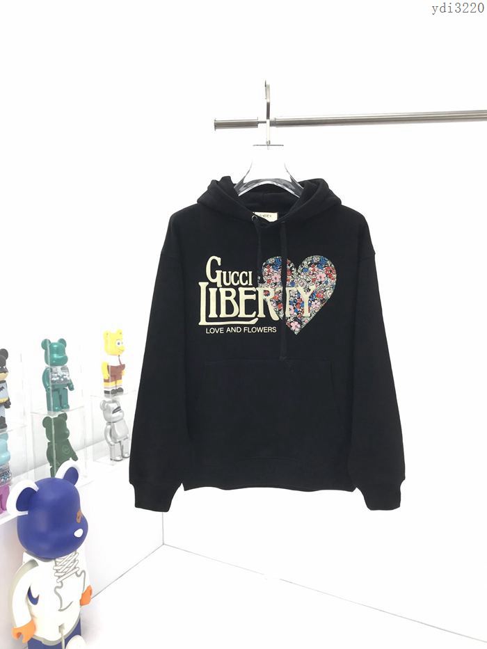 Gucci男裝 古奇2020最新爆款LIBERTY花卉印花連帽衛衣 男女同款  ydi3220