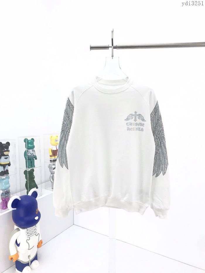 Chrome Hearts男裝 克羅心秋冬新款衛衣系列 背後天使膀翅臂燙鑽 男同女款  ydi3251