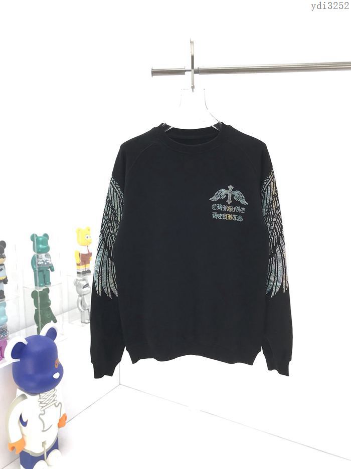 Chrome Hearts男裝 克羅心秋冬新款衛衣系列 背後天使膀翅臂燙鑽 男同女款  ydi3252