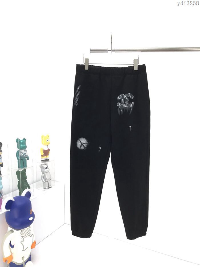 Chanel新款男裝 香奈兒秋冬獨家手繪塗鴉情侶衛褲 男女同款  ydi3258