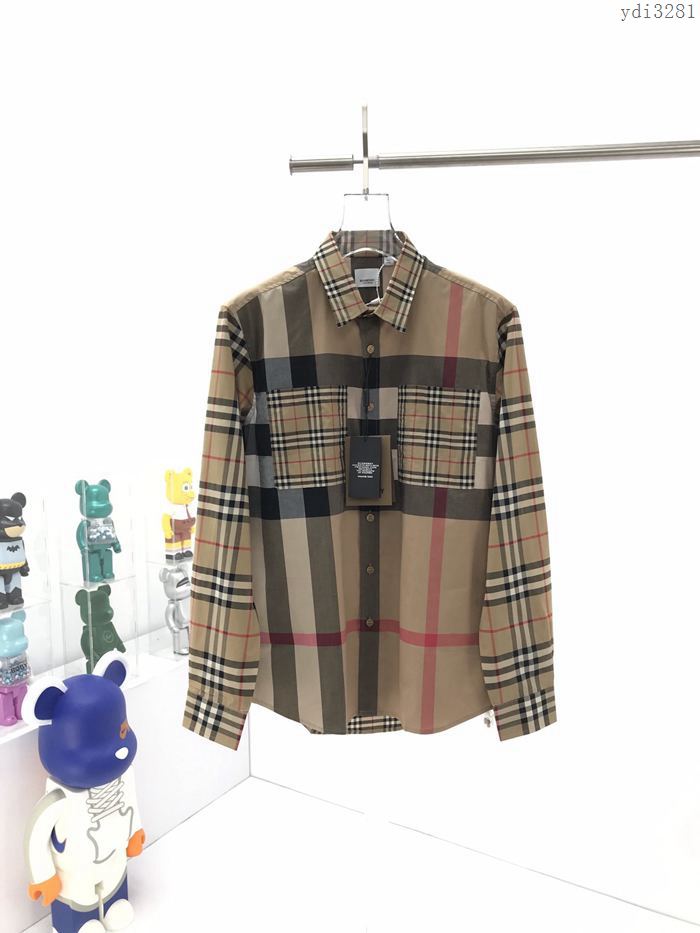 Burberry男裝 巴寶莉2020新款拼接剪裁長袖襯衫  ydi3281