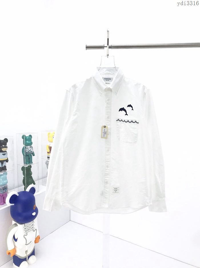 ThomBrowne男裝 TB經典款男士襯衫 湯姆布朗20SS秋冬新款海豚長袖襯衫 牛津紡面料 貝殼扣  ydi3316