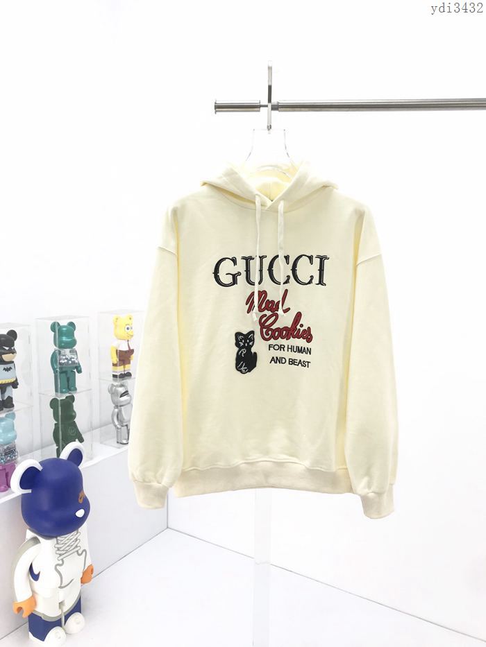 Gucci男裝 古奇2020最新爆款MadCookies系列 貓咪logo刺繡重工刺繡連帽衛衣  ydi3432