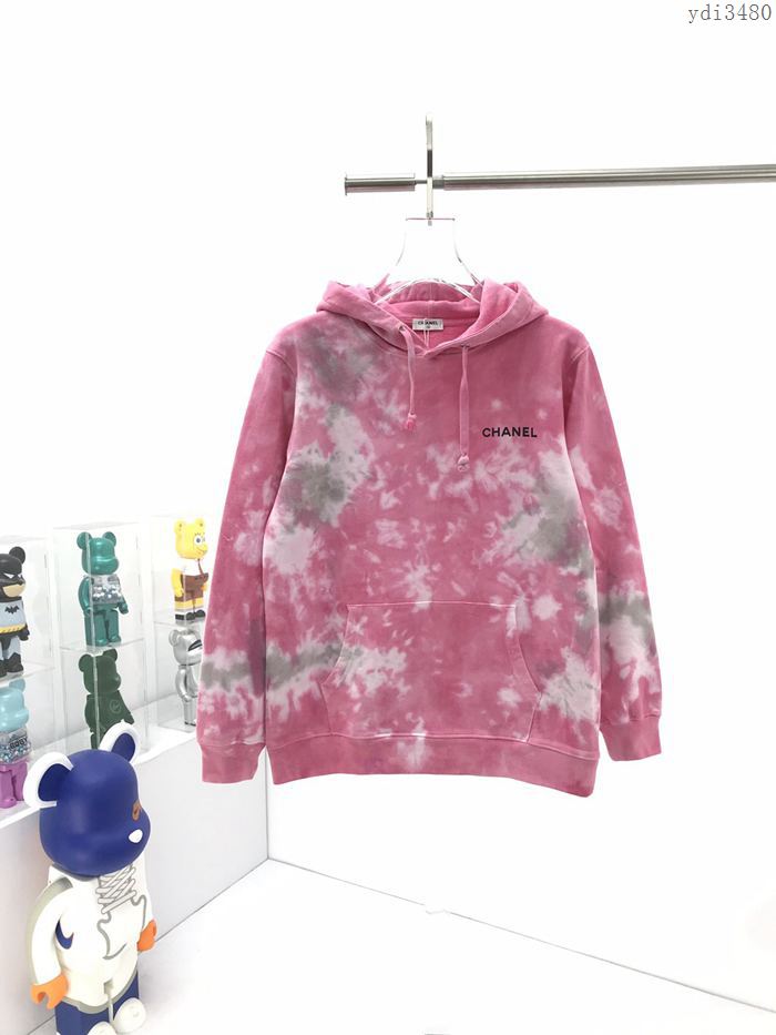 Chanel新款女裝 香奈兒2020新款減齡神器粉色系列麻棉洗水連帽衫  ydi3480