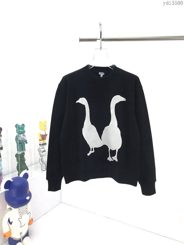 Loewe男裝 羅意威20SS最新天鵝植絨圖案套頭圓領衛衣 情侶款刺繡貼片LOGO衛衣  ydi3500