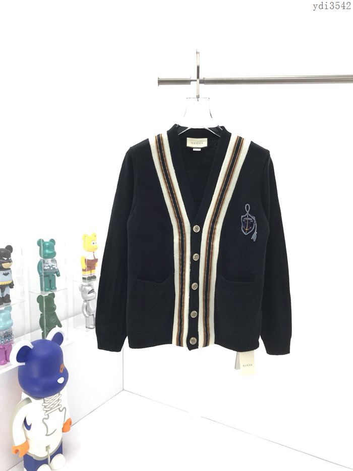 Gucci男裝 古奇2020最新爆款飾錨鉤勳章羊毛開衫外套  ydi3542
