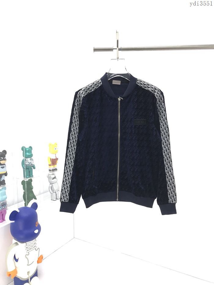 Dior男裝 迪奧秋冬新款老花絲絨面料拉鏈外套  ydi3551