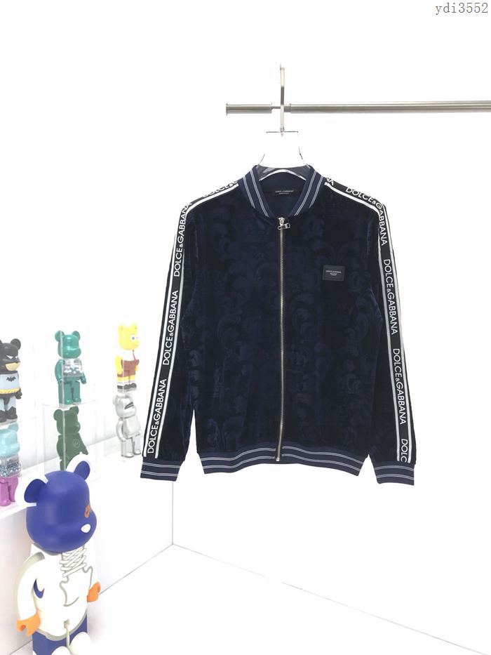 DG男裝 杜嘉班納老花絲絨面料拉鏈外套  ydi3552