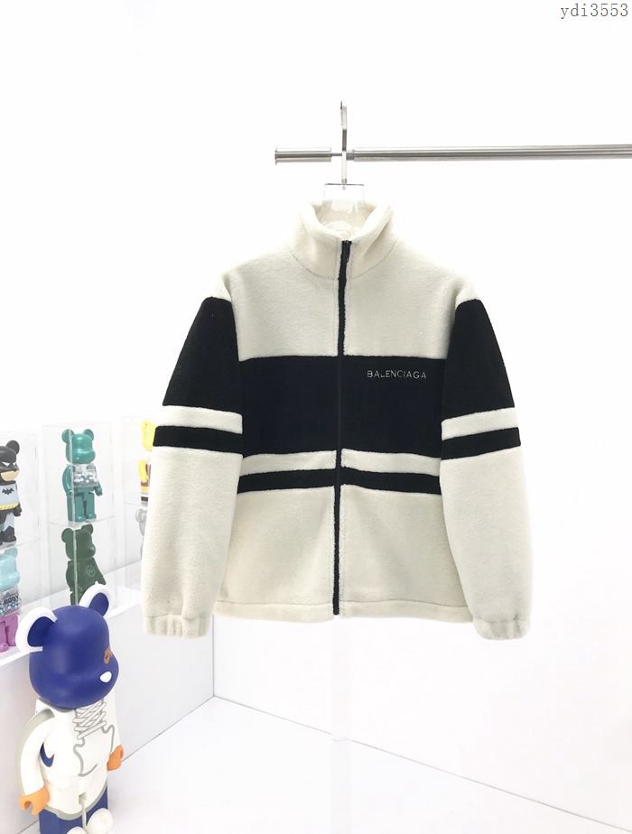 Balenciaga男裝 巴黎世家2020秋冬新款黑白拼色絨外套 男女同款  ydi3553