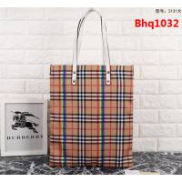BURBERRY巴寶莉 大號棉質帆布購物袋 vitage復古格紋 2131  Bhq1032