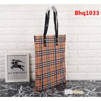 BURBERRY巴寶莉 大號棉質帆布購物袋 vitage復古格紋 2131  Bhq1033