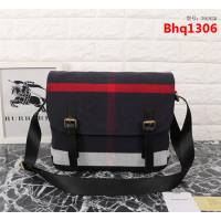 BURBERRY巴寶莉 Canvas 格紋信使包 奢華牛皮飾邊 39192  Bhq1306