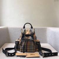 Burberry專櫃新款雙肩包 巴寶莉Vintage格紋棉質小格子雙肩後背包  db1094