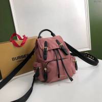 Burberry專櫃新款包包 8773 巴寶莉女士雙肩包 經典尼龍面料配小牛皮多用小背包  db1098