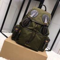 Burberry專櫃新款雙肩包 巴寶莉大號緝明線軍旅背包  db1141
