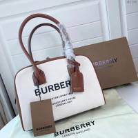Burberry專櫃新款女包 巴寶莉新款女士帆布手提包 Cube立方包  db1160