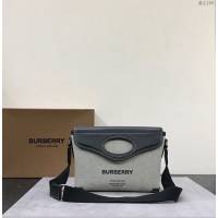 Burberry專櫃新款包包 巴寶莉口袋信使包單肩斜挎包  db1166