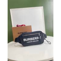 Burberry專櫃新款腰包 巴寶莉品牌徽標與標誌性條紋腰包挎包胸包  db1211