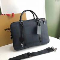 Burberry專櫃新款男包 巴寶莉經典格紋男士手提公事包  db1242