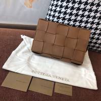 Bottega Veneta女包 寶緹嘉19新款 編織郵差女包 BV肩背包 焦糖色  gxz1057