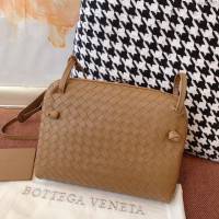 Bottega Veneta女包 寶緹嘉19新款編織胎皮郵差包 BV拉鏈繩結單肩斜挎女包 steny包  gxz1097