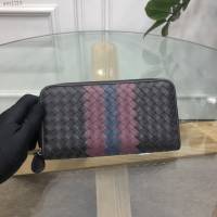 Bottega veneta錢包 寶緹嘉BV拼色款男士長錢包 BV經典款男士拉鏈小手包  gxz1215