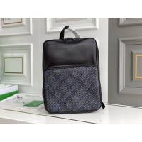 Bottega veneta高端男包 98049 寶緹嘉原廠進口牛皮男士後背包 BV經典款黑色雙肩包  gxz1363