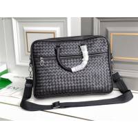 Bottega veneta高端男包 98038 寶緹嘉手工編織原廠進口胎牛皮男士手袋 BV經典款男士手提公事包  gxz1369