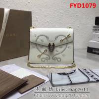 BVLGARI寶格麗 Serpenti Forever小牛皮翻蓋包 鏈條單肩斜挎包 285884 FYD1079