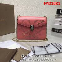 BVLGARI寶格麗 Serpenti Forever小牛皮翻蓋包 鏈條單肩斜挎包 285884 FYD1081