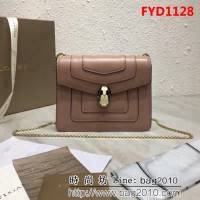 BVLGARI寶格麗 進口牛皮 時尚百搭 小號 鏈條單肩斜挎包 34559 FYD1128