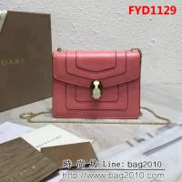 BVLGARI寶格麗 進口牛皮 時尚百搭 小號 鏈條單肩斜挎包 34559 FYD1129