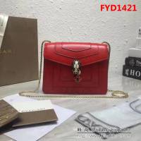 BVLGARI寶格麗 專櫃同歩新款 Serpenti Forever 小牛皮翻蓋包 鏈條單肩斜挎包 34559 FYD1421
