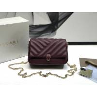 Bvlgari女包 寶格麗迷你號新品 幾何形狀鏈條斜挎包 Serpenti Cabocho Mini蛇頭包 B288760  fyd1523