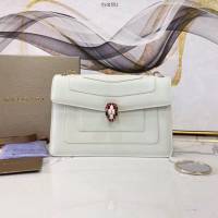 Bvlgari女包 寶格麗雙層新品撞色 Serpenti Forever肩包 大號小牛皮鏈條女包  fyd1551
