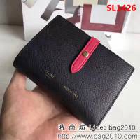 CELINE賽琳原單 專櫃款 手掌紋牛皮小號搭扣拼色錢夾 0146 SL1426