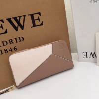 LOEWE錢包 122N89 頭層皮幾何錢包 羅意威原單長錢包  sl2047