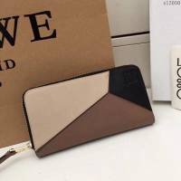 LOEWE錢包 122N89 頭層皮幾何錢包 羅意威原單長錢包  sl2050