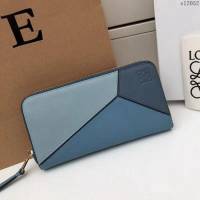 LOEWE錢包 122N89 頭層皮幾何錢包 羅意威原單長錢包  sl2052