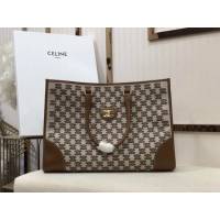 Celine專櫃2022新款手提托特包 賽琳CABAS TRIOMPHE TOTE牛仔刺繡橫款手袋 sldj2239