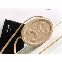 Celine專櫃2022新款OVAL CUIR TRIOMPHE大光滑牛皮革橢圓形手袋 賽琳大月餅包 sldj2357